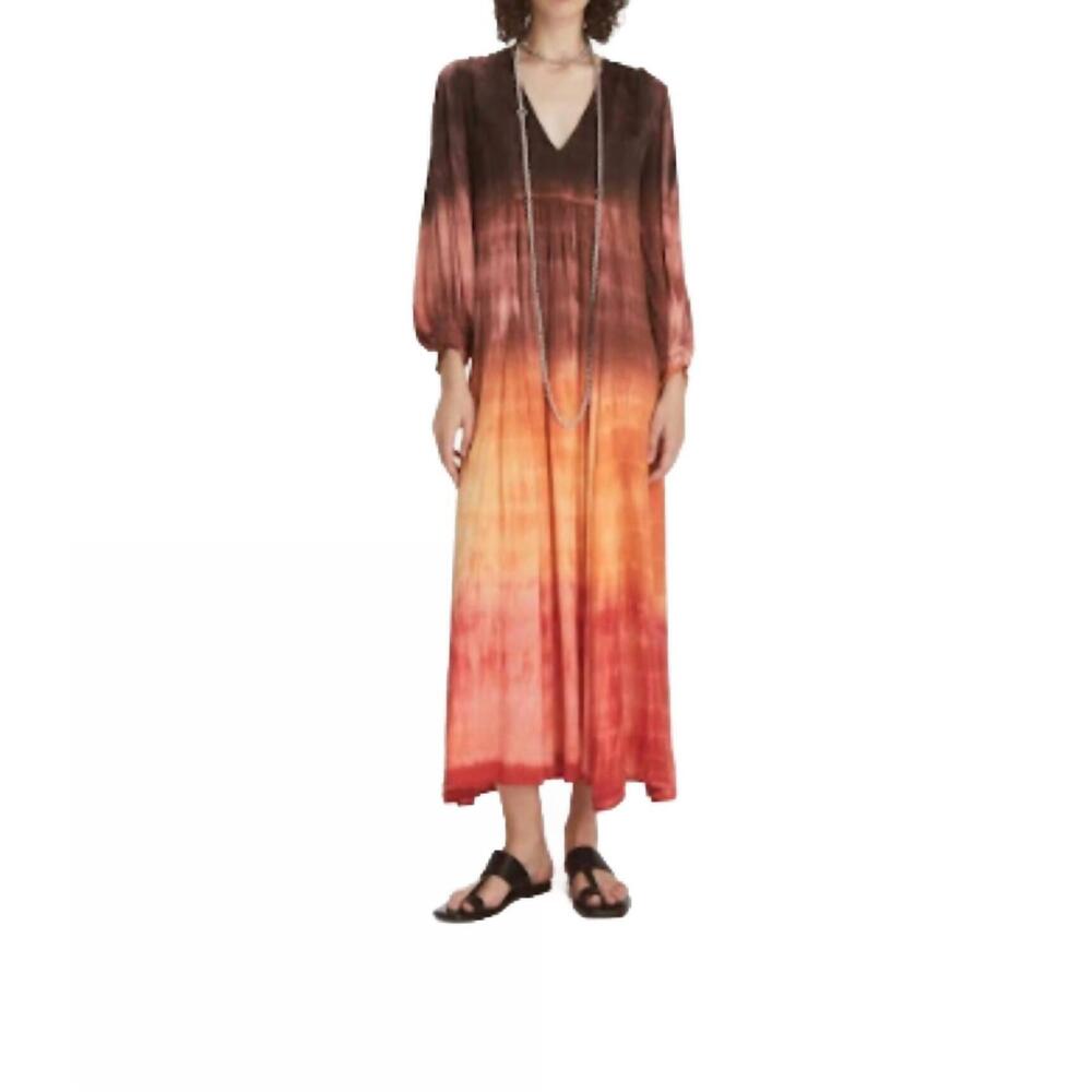 NEW MARIA CHER tortuguitas vesta maxi dress in brick ombre